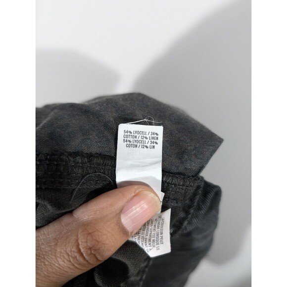 Aerie Shorts Women Size S Charcoal High Rise Linen Blend Raw Hem Boho - Picture 6 of 7